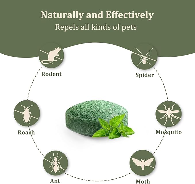 Rodent Repellent with Peppermint Oil – Mouse & Squirrel Deterrent for Car Engines, Garage, Attic – Rat/Mole/Mice Repellent – Indoor Outdoor Use – Alternative to Mouse Trap & Moth Balls.(80 Pack)
