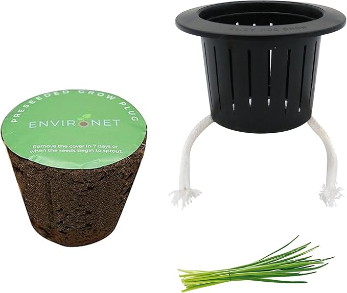 3 Inches Preseeded Herb Seeds Starter Plug for Hydroponic Applications,Seeds Starter Sponge Pod Replacement for Hydroponic Garden kit (Chives)