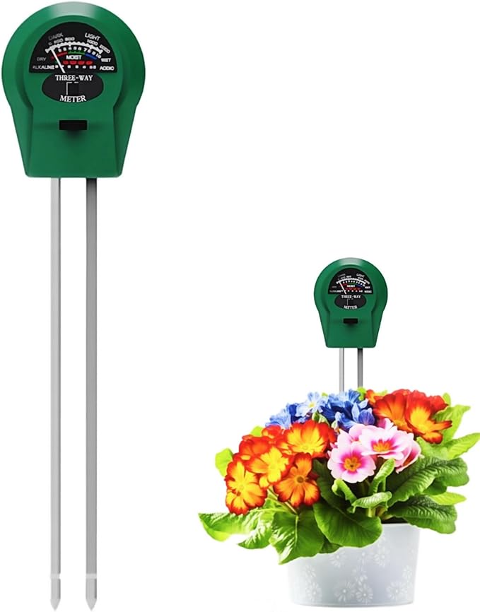 Soil Tester 3-in-1 Soil Moisture/Light/PH Tester Moisture Meter for Plants Water Meter Gardening Tools Hydrometer for Garden Indoor Outdoor Plants Soil Meter