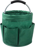 Klmnop Garden Tool Bag, Foldable Gardening Bags for Tools, Garden Tool Organizer with 6 Pockets, Garden Tote Bag for Indoor and Outdoor Use(Green)