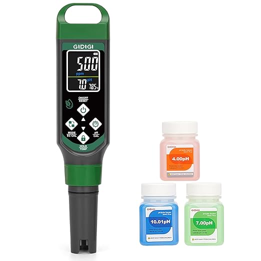pH Meter Digital Display Color Screen 4 in 1 pH Tester pH EC TDS Temp Water Quality Test Pen Suitable for Home Planting Hydroponics Swimming Pool Drinking Water Brewing Hot Tub NFC DWC