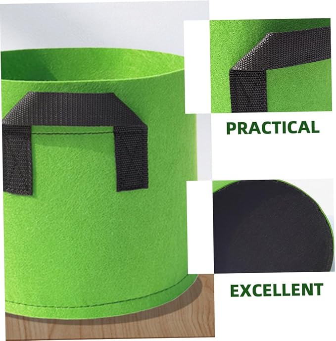 Luxshiny 5pcs 10-Gallon Felt Plant Growing Bags with Handles, Non-Woven Fabric Vegetable Planters for Indoor and Outdoor Gardening, Thickened Portable Planting Containers for Fruits