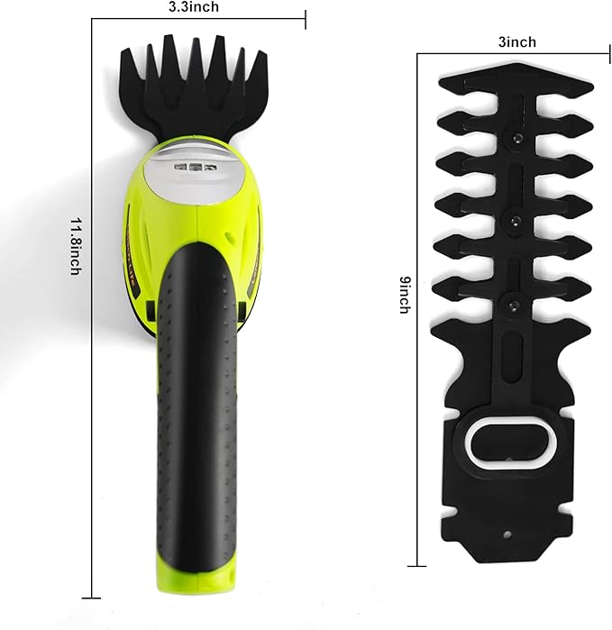 Leisch Life Cordless Grass Shear & Shrubbery Trimmer - 7.2V 2 in 1 Handheld Hedge Trimmer Electric Grass Trimmer Hedge Shears w/Pruning Scissor Rechargeable Lithium-Ion Battery and Charger Included