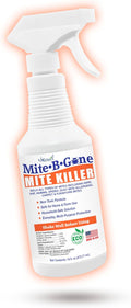 Dust Mite Killer Spray by Mite-B-Gone 16oz | Naturally Kills Human Mites, Chicken, Bird, Dust, Spider, Rat, Turkey, Carpet Mites | Family & Pet Safe Treatment for Homes, Furniture, Bedding & Farms