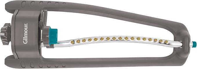Gilmour Adjustable Rectangular Lawn Sprinkler, Water Sprinkler for Large Area Coverage, Hose Sprinkler for Lawn and Garden, Gray