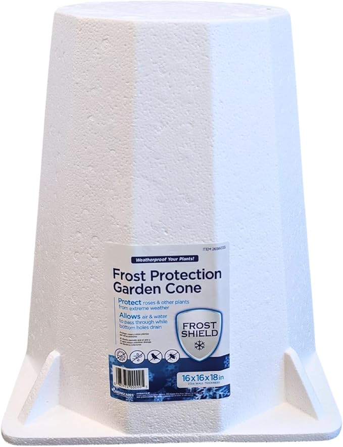 Greenscapes Frost Protection Plant Cone – Reusable Winter Rose Cover, Insulated Shrub Shield, Breathable Cold Weather Plant Protector for Outdoor Gardens, 2 Pack