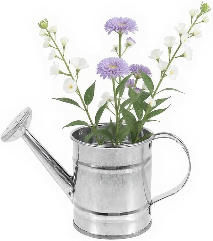 4-Pack Mini Galvanized Metal Watering Cans for Kids Crafts DIY Indoor Plants | Tiny Small Watering Pots for Home Decor Garden Flowers and Plants