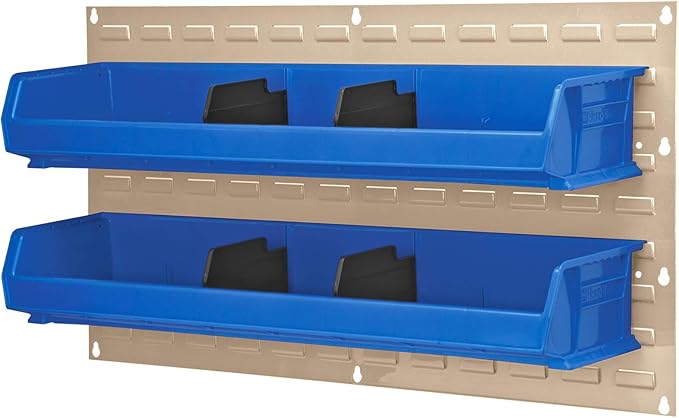 Akro-Mils 30636 Louvered Steel Wall Mount Panel Garage Organizer for Hanging AkroBin Storage Bins, 36-Inch W x 19-Inch H, Beige, 4 Pack