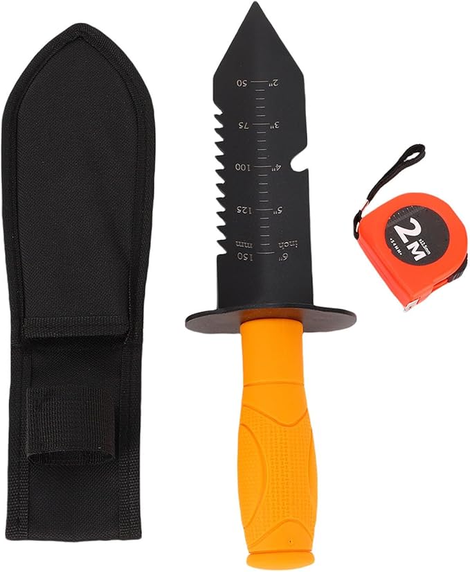 WALFRONT Heavy Duty Serrated Digger, Alloy Steel Gardening Tool with Ergonomic Handle, for Excavation and Planting Projects