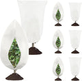 8 Pack Plant Covers Freeze Protection, 31.5"x47.2" Frost Blankets with Zipper Drawstring, Winter Cold Weather Plant Protection Jacket for Outdoor Plants Potted Shrubs Trees from Freeze Animals, White