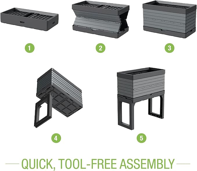 Southern Patio FlexSpace 5-pc. Modular Raised Garden with 3 Collapsible Planter Boxes & 2 Legs