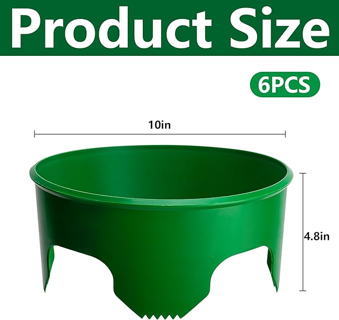 EBaokuup 6 Pcs 10 Inch Planting Grow Rings-Planting Protective Round Edging to Separate Rock and Pest-Planting Rings for Vegetables, Herbs and Flowers