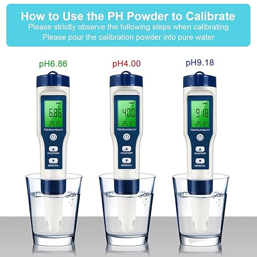 5 in 1 LFS TDS Meter PH Tester, 0.01 High Accuracy Digital PH Meter for Water, PH/TDS/EC/Salt/Temp Tester, PPM Meter Water Tester for Drinking Water, Hydroponics, Plants, Aquarium and Pool