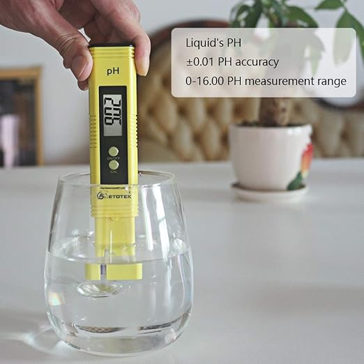 KETOTEK Digital PH Meter for Water, PH Pen Meter with ATC, PH Tester with 0.00-16.00ph Measure Range for Drinking Water, Hydroponic, Aquarium, Swimming Pool, Accuracy ±0.01pH