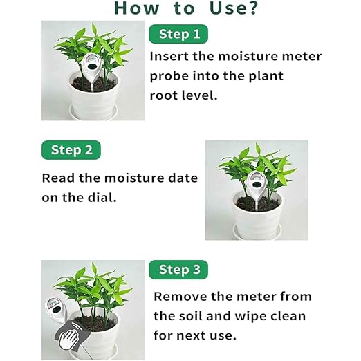 White Soil Moisture Meter, Soil Moisture Monitor for Plants, Soil Hygrometer Moisture Sensor, Plant Water Meter with Guidance for Indoor & Outdoor, Garden, Farm, Lawn Plant Care