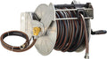 Giraffe Tools Stainless Steel Garden Hose Reel Heavy Duty, Wall/Floor Mounted Stainless Water Hose Reel Retractable with Crank, 150-Feet 5/8" Hose Capacity＆100FT hose