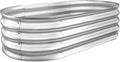 Sponvatt Raised Garden Bed - Outdoor Galvanized Raised Garden Bed Planter Boxes, Large Oval Metal for Gardening Planter Box Kit,Suitable for Vegetables,Herbs, and Flowers (4x2x1 Ft,Silver)