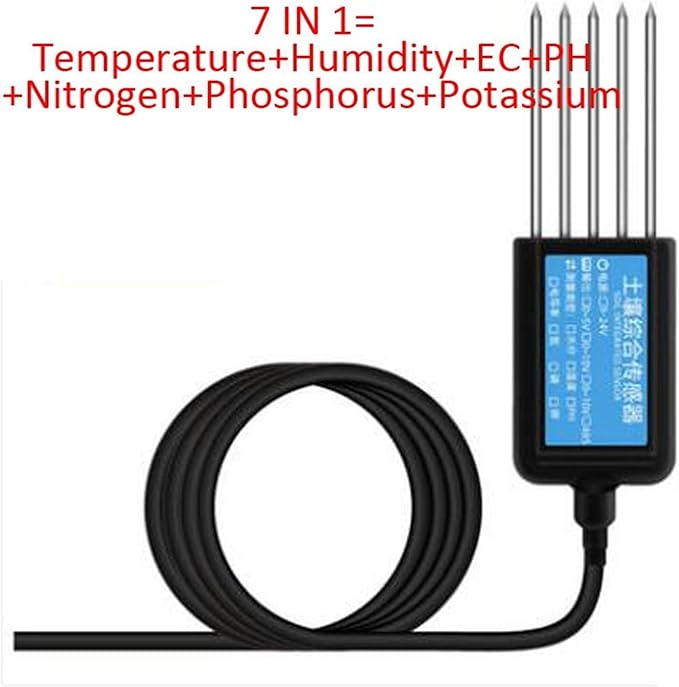 RS485 7 in 1 Soil Integrated Transmitter Temperature Humidity EC npk ph Soil Sensor(6 in 1 NPK-EC-H-T)