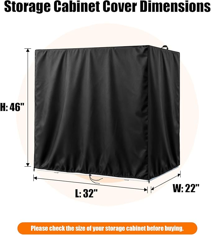 Kasla Storage Cabinet Cover, Outdoor Chest Storage Waterproof Cover, Weatherproof Cabinets Covers for Kitchen Patio Garden Backyard - 32"Lx22"Wx46"H