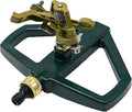 Metal Pulsating Impact Lawn Sprinkler w/Metal Base, Adjustable Heavy Duty Circular Zinc Impulse Water Sprinkler for Lawn Yard and Large Area, Water Coverage up to 5,800 Sq. ft