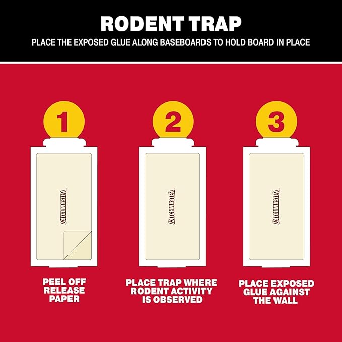 Catchmaster Compact Sticky Insect & Mouse Traps 75-Count, 3.5"x7" Glue Boards for Mice & Insects, Ultra Sticky Mouse Traps Indoor for Home Use in Garages, Basements & Attics, Capture in Tight Places