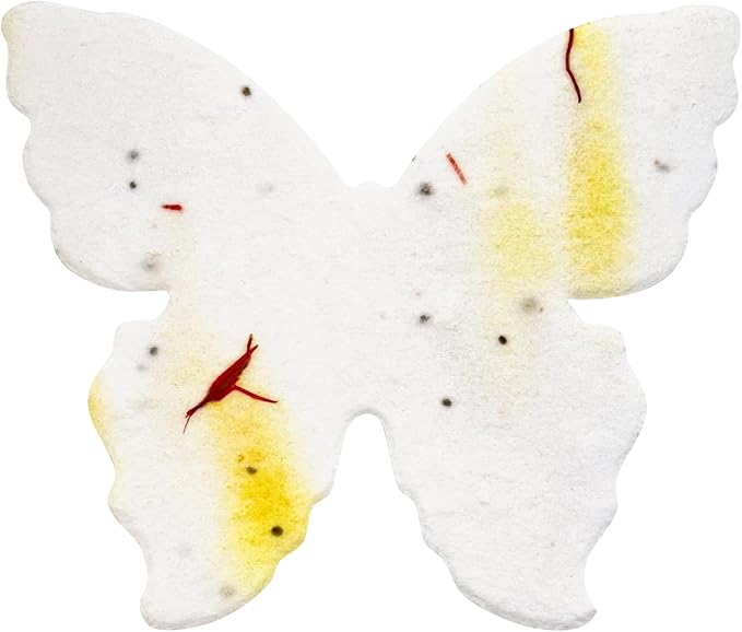 50pcs Large Yellow Butterfly Seed Paper – Plantable & Writable Wildflower, Gift for Mom This Mother’s Day, Use for Shower Favors, Weddings, Party Favors or Life Events