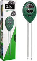 Soil PH Meter, Upgrade 3-in-1 Soil Teater Kit with Moisture, Light and PH Test, Gardening Tool Kit for Garden, Farm, Lawn, Plant, Indoor & Outdoor