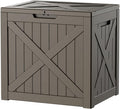 ROJIK 33 Gallon Deck Boxes Outdoor Waterproof, Weatherproof Lockable Storage Box with Lid and Side Handles, Resin Outdoor Storage Bench for Patio Furniture Cushions, Garden Tools (Black, 33 Gallon)