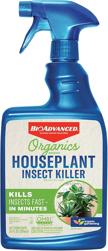 BioAdvanced Organics Brand Insect Killer for Houseplants, Ready-to-Use, 24 oz