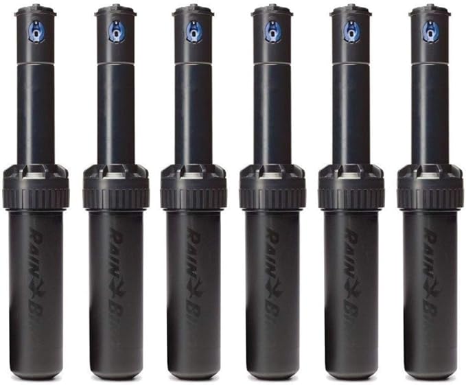 Rain-bird 5000 Series Rotor Sprinkler Head - 5004 PC Model, Adjustable 40-360 Degree Part-Circle, 4 Inch Pop-Up Lawn Sprayer Irrigation System - 25 to 50 Feet Water Spray Distance (Y54007) (6 Pack)