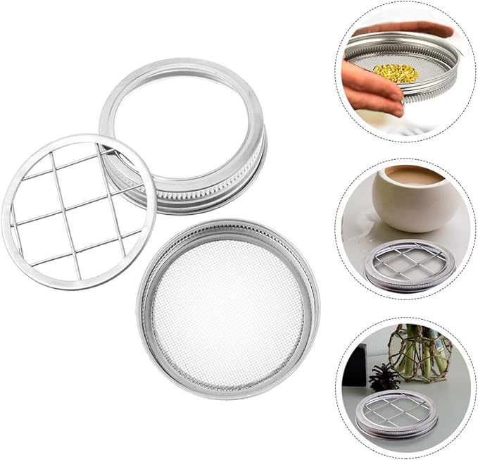BESPORTBLE Sprouting Jar Lid Floral Insert Wide Mouth Mason Jar Lid Seed Sprouting Flower Arrangement Kitchen Canning Accessory