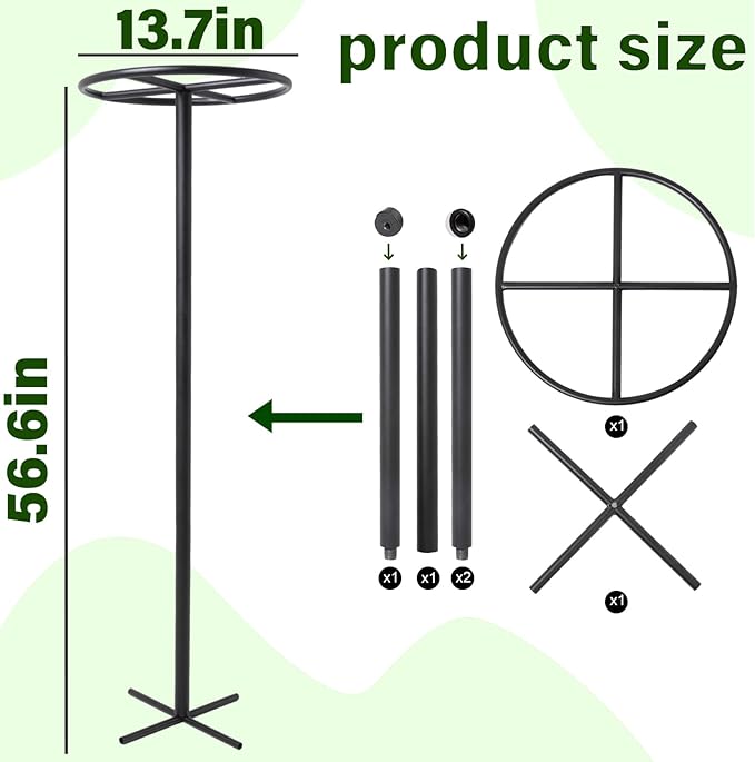 60-Inch Dragon Fruit Trellis - 2 Durable Metal Supports for Climbing Plants, Easy to Assemble Outdoor Garden Trellis for Dragon Fruit Enthusiasts