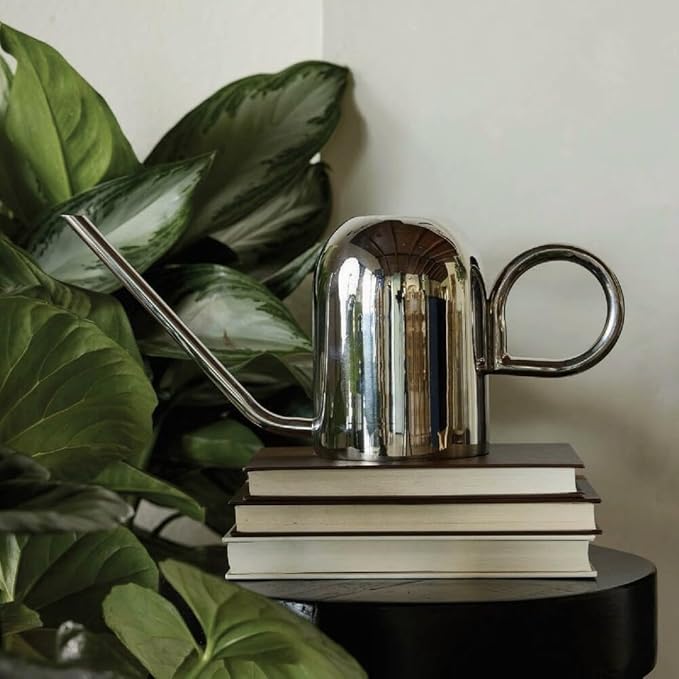 Bloem Crane 1.5L Watering Can, Silver Powder Coated with Novelty Handle and Long Sleek Spout