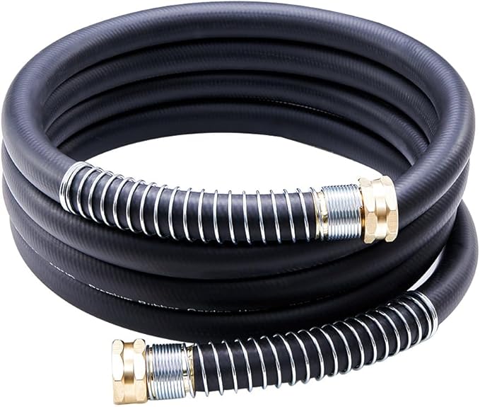 Leader Garden Hose 10ft x 5/8", Heavy Duty Short Water Hose, Female to Female Fittings, Five Layered Braiding for Durability, 1000PSI Burst, 300PSI Working (Black)