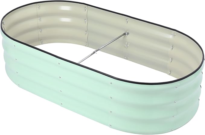 Galvanized Raised Garden Bed Kits Outdoor Metal Raised Planter Bed for Vegetables Flowers Ground Planter Box-Olive Green, 46.5 x 23.6 x 11.8 in