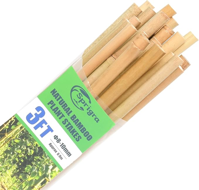 Bamboo Stakes 3 FT 30pcs, 36 inch Garden Stakes Multi-Purpose, Bamboo Plant Support Stakes for Tomatoes, Beans, Peppers, Flowers, Potted, Maintain the Plant Posture, Strengthen and Stem