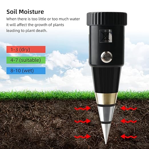 Soil PH Meter, Soil Moisture Meter Soil Ph Tester Plant Water Meter Vt-05 Hygrometer Moisture Sensor Tester PH Test Kit Tool Digital Plant Water Hydrometer for Indoor Outdoor Great Garden Farming