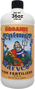 Neptune's Harvest Fish Fertilizer (2-4-1) - 36oz Bottle - Organic Liquid Plant Fertilizer - Fish Hydrolysate for Vegetables, Flowers, Fruit, Trees, Grass - Indoor and Outdoor Plant Food