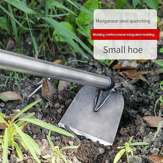 Small Garden Hoe, Manganese Steel Blade with Sharp Hardened Edge, Hand Weeding Hoe for Tilling, Digging, Sowing, Weed Control