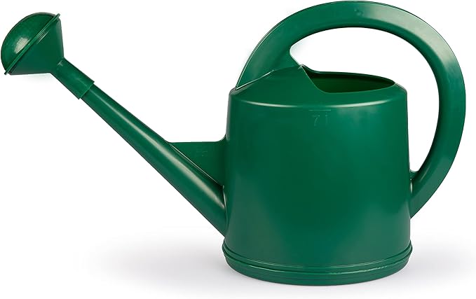 Consolidated Plastics Durable Swiss Watering Can with UV Protection, Ergonomic Handle for Indoor/Outdoor Gardening, Made in Switzerland (7 Liter, Green)
