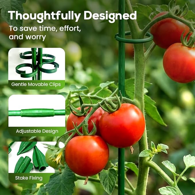 Adjustable Plant Support Stakes, Telescoping Support Sticks with Clips for Indoor & Outdoor Potted Plants, Monstera, Orchids, Tomatoes & Vines (8, 11.8 in)