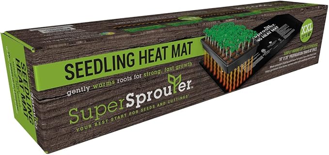 Super Sprouter 2 Tray Seedling Heat Mat - Warms Seedlings and Cuttings, Daisy Chain Up to Ten Mats