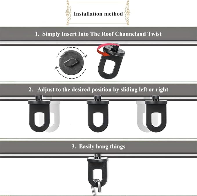 Greenhouse Twist Clips Black Plastic Greenhouse Hooks Plant Hangers Greenhouses Shading Fixing Clips Track Hooks for Greenhouses Bubble Wrap Hole Diameter 0.32 inch 40 Pieces