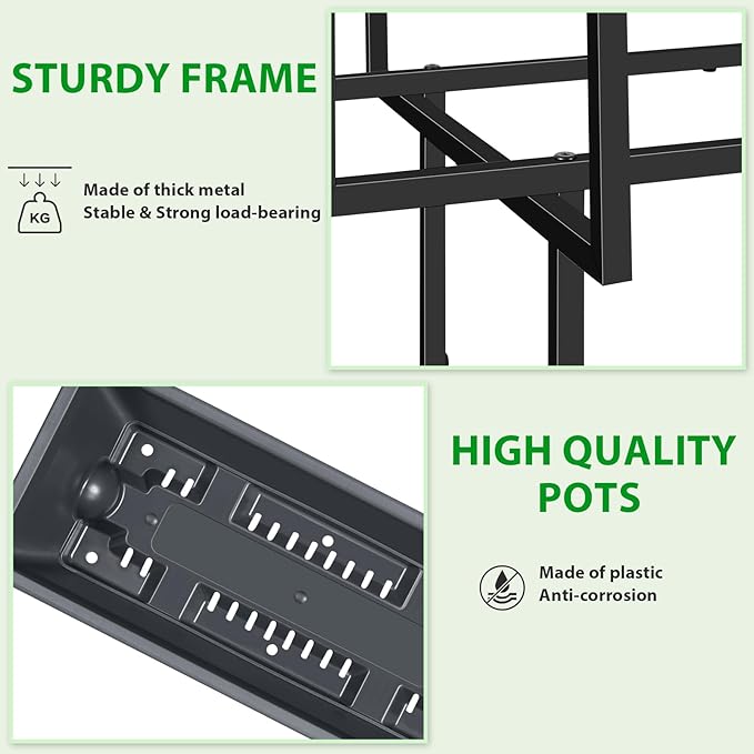 Vrisa Elevated Garden Bed with Shelf 43x17x29 in Outdoor Raised Planter Box with Legs and Wheels Vegetables Herbs Flowers Garden Box with Drain Outlet for Backyard, Patio, Balcony, Grey