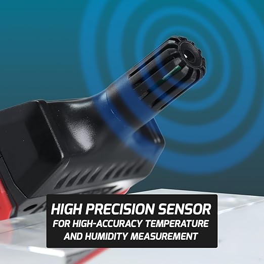 Humidity and Temperature Meter Digital Temperature&Humidity Meter, High Precision Psychrometer with 0-100% Relative Humidity, -4°F-140°F Ambient Temperature, Large LCD Backlight, Hold Max Min Display
