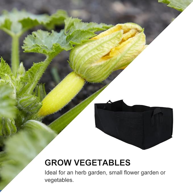 Plant Grow Bags 2 Pack Fabric Raised Garden Bed, Rectangle Grow Bag, 8 Gallon Breathable Potato Tomato Planter Pots Container for Outdoor Vegetables Plant Flowers