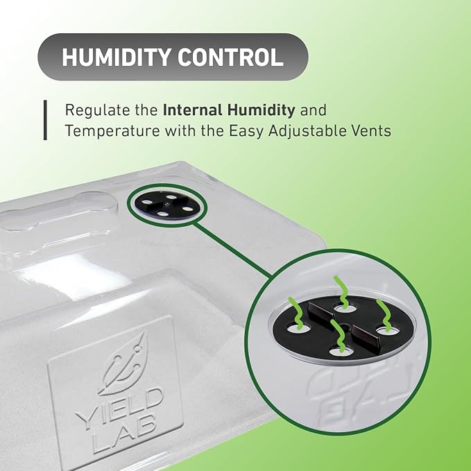 10x20 Humidity Dome with Plant Propagation Trays – 5 Pack - Clone Tray with Humidity Dome for Gardening, Seedling, Microgreens, Germination, Cloning, Soil, and Hydroponic Horticulture