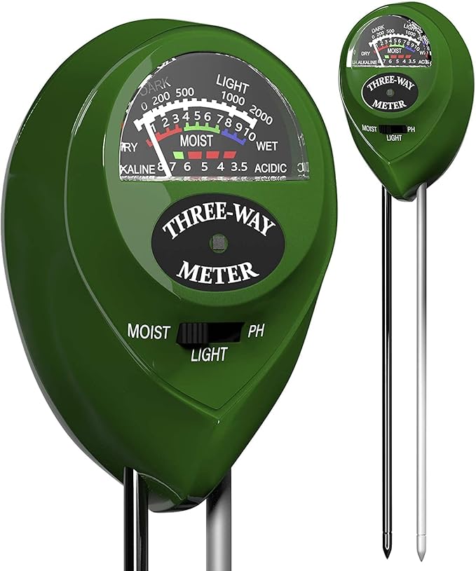2023 Upgraded Soil pH Meter 3-in-1 Soil Tester Moisture, Light, pH, Meter Tool for Garden, Farm, Plant, Lawn Care, Water Soil, Soil Hygrometer Sensor for Gardening, Test Kit for Garden