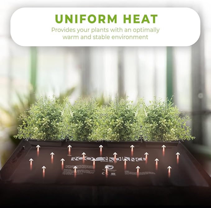 DL Wholesale Root Radiance Seedling Heat Mat Pad 48” x 20.75” for Plant Seed Starting, Indoor Germination Supplies Black, Large