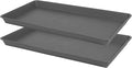 VUWEZ 2 Pack Plant Growing Nursery 1020 Trays, Plant Saucer Tray, Heavy Sturdy Seed Starting Trays, Plant Starter Trays for Indoors No Holes, Seed Starter Growing Tray (22"x11.2", Gray)
